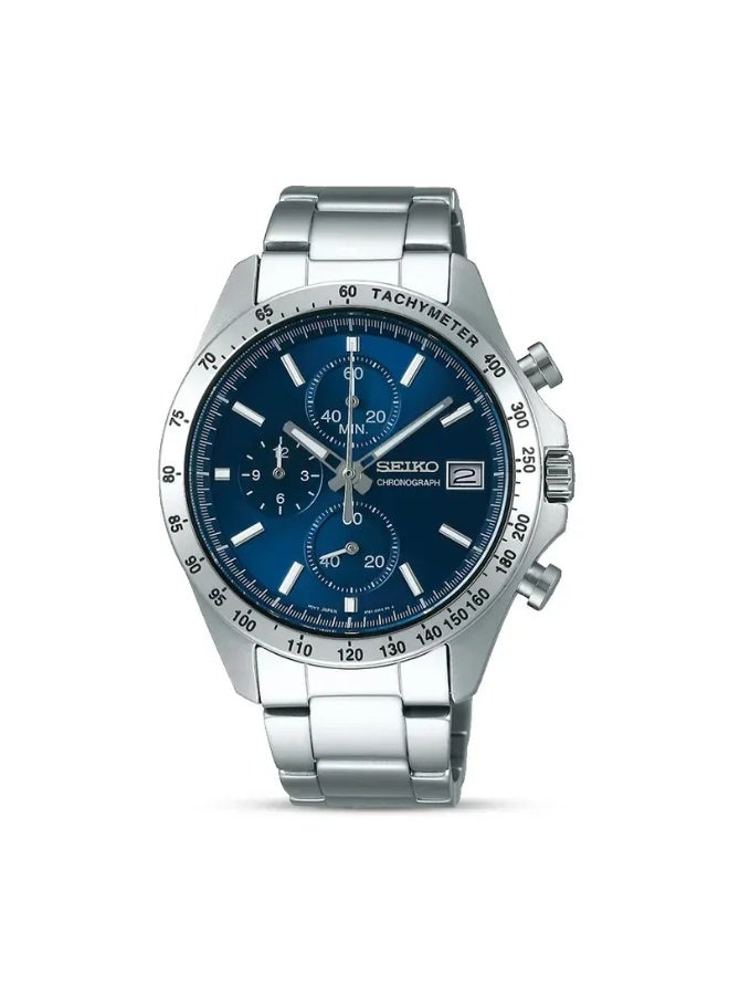 Seiko Spirit Chronograph Men’s Watch SBTR023, 39.8 mm Blue Dial & Stainless Steel Bracelet, Tachymeter, 100 m WR - Image 1